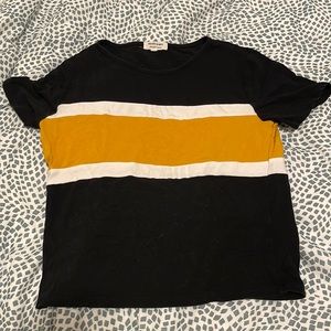 Black striped crop top